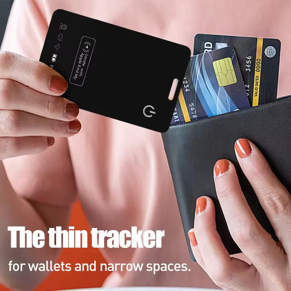 MFI Smart Wallet Tracker GPS Card Key Finder Tag IOS Only 'Find My' Locator with Anti-Lost 4G Technology